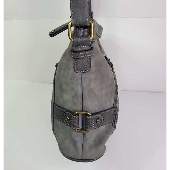 B.O.C. Born Concepts Womens Gray Buckle Shoulder Crossbody Purse 100622 - Picture 5 of 16